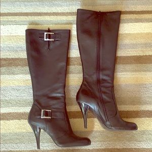 Sexy black heeled boots